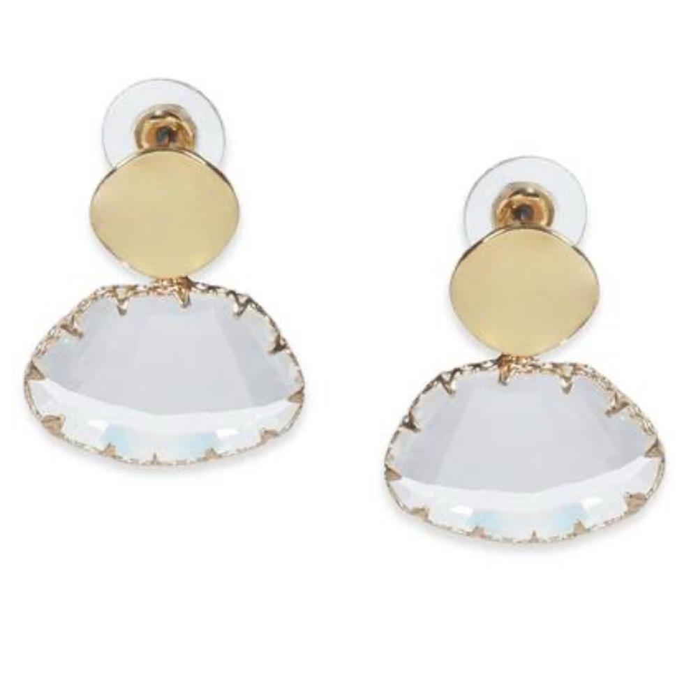 Anthropologie Gold and Clear Statement Earrings